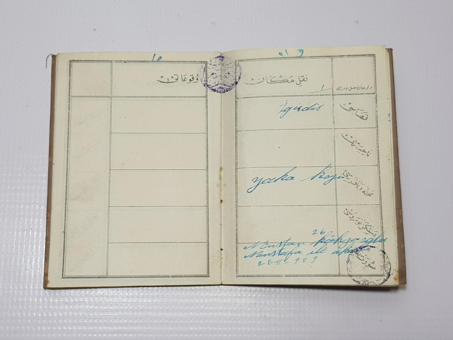 CUMHURİYET İLK DÖNEM OSMANLICA YAZILI NÜFUS KAĞIDI