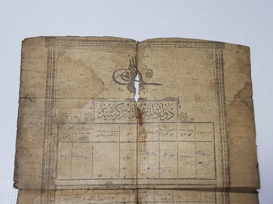 OSMANLI DÖNEMİ İLK NÜFUS KAĞIDI ÖRNEĞİ