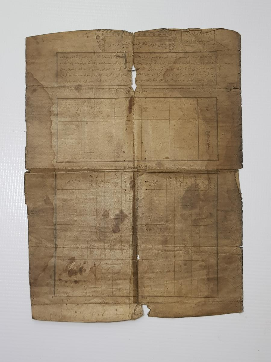 OSMANLI DÖNEMİ İLK NÜFUS KAĞIDI ÖRNEĞİ