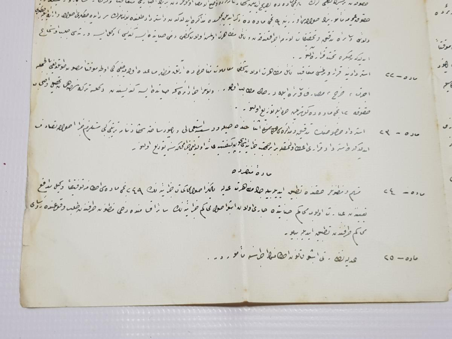 OSMANLICA KANUN MADDELERİ YAZILI EVRAK