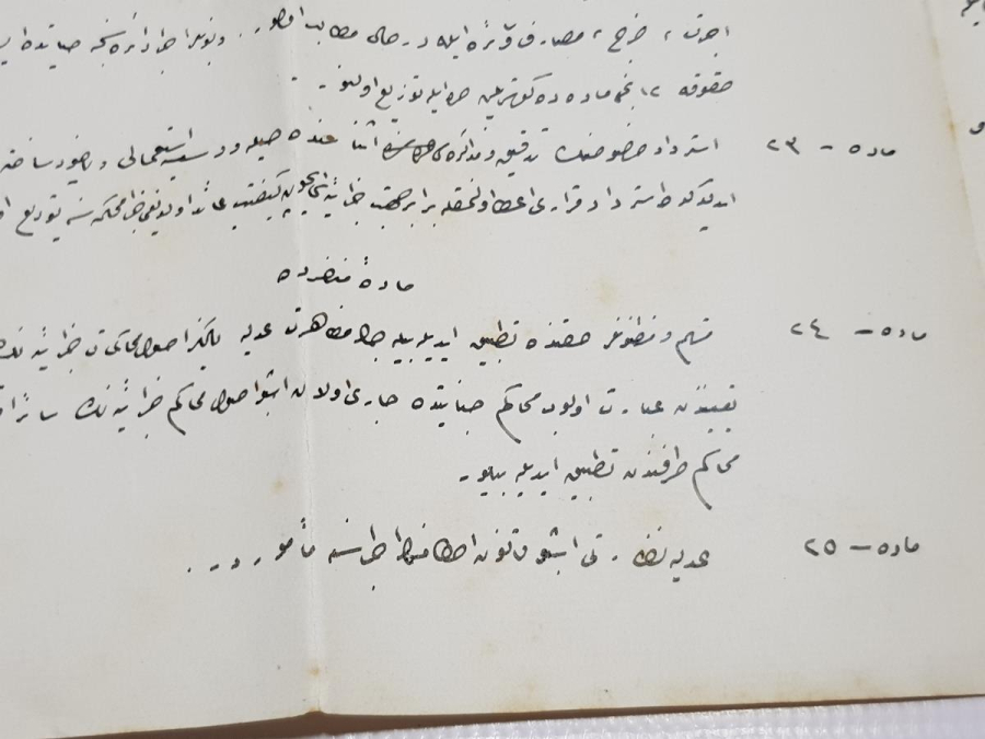 OSMANLICA KANUN MADDELERİ YAZILI EVRAK