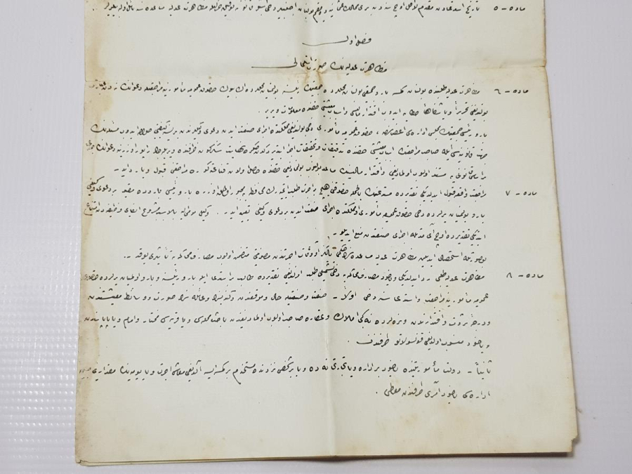 OSMANLICA KANUN MADDELERİ YAZILI EVRAK