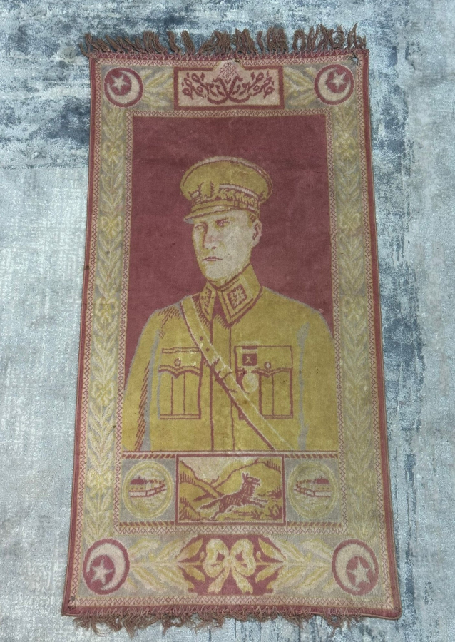 OSMANLICA HATIRA-İ CUMHURİYET YAZILI ÇOK NADİR ATATÜRK DUVAR HALISI