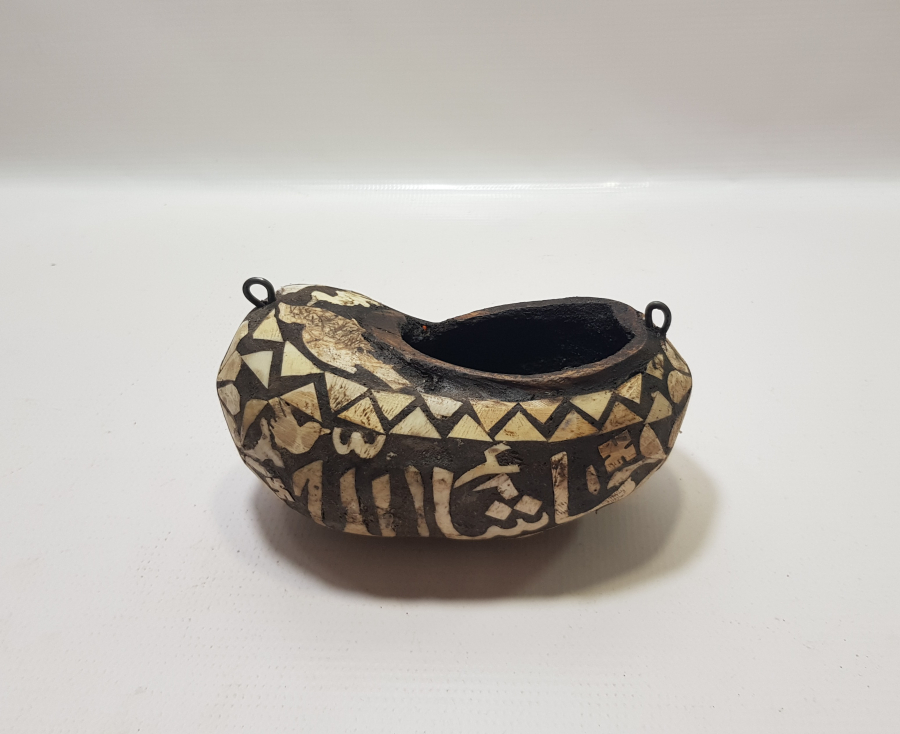 EL YAPIMI ÜZERİ YAZILI KEMİK ÇAKMA İŞÇİLİKLİ KEŞKÜL-Ü FUKARA 