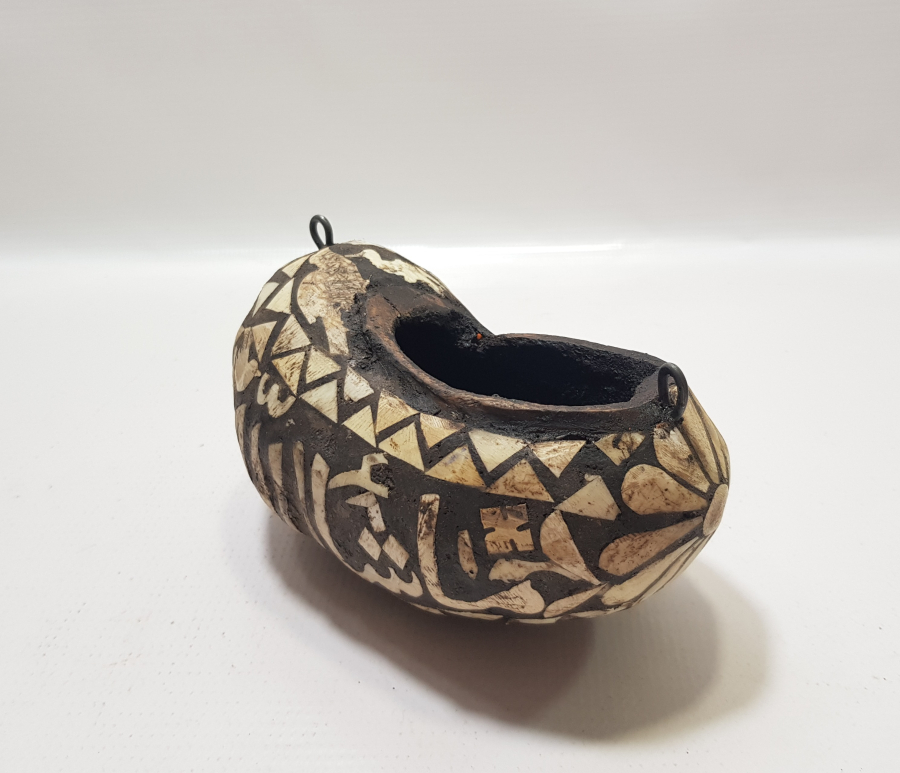 EL YAPIMI ÜZERİ YAZILI KEMİK ÇAKMA İŞÇİLİKLİ KEŞKÜL-Ü FUKARA 