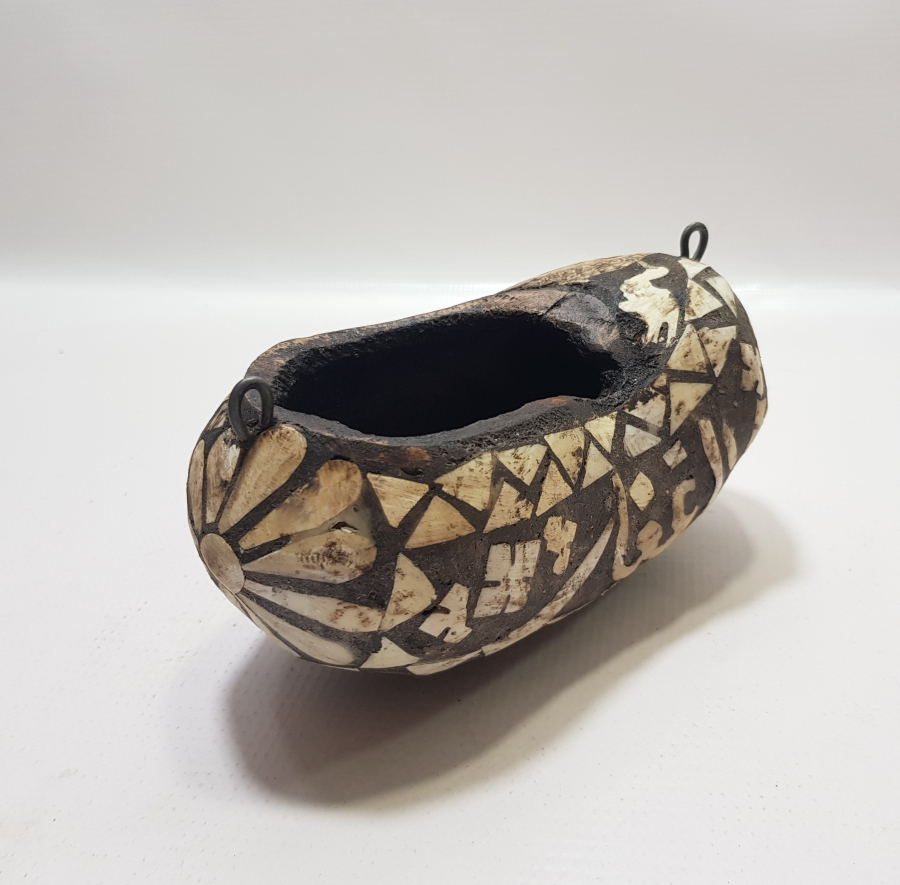 EL YAPIMI ÜZERİ YAZILI KEMİK ÇAKMA İŞÇİLİKLİ KEŞKÜL-Ü FUKARA 