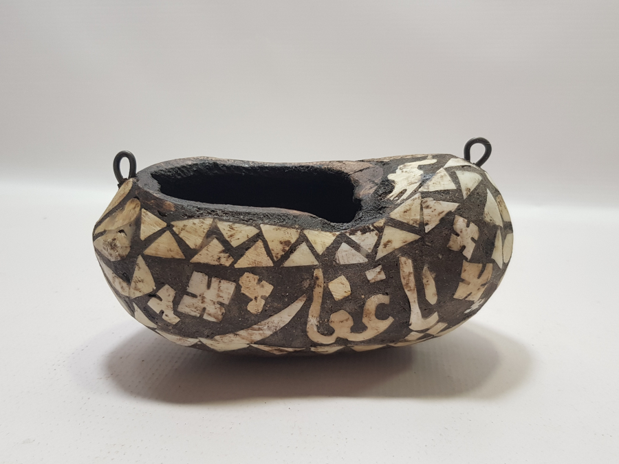 EL YAPIMI ÜZERİ YAZILI KEMİK ÇAKMA İŞÇİLİKLİ KEŞKÜL-Ü FUKARA 