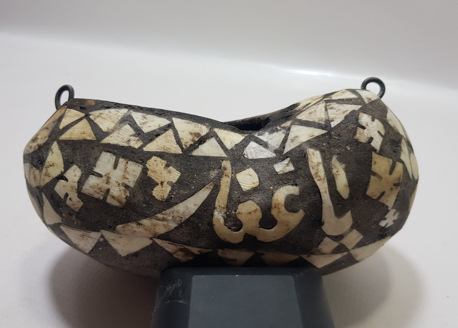 EL YAPIMI ÜZERİ YAZILI KEMİK ÇAKMA İŞÇİLİKLİ KEŞKÜL-Ü FUKARA 