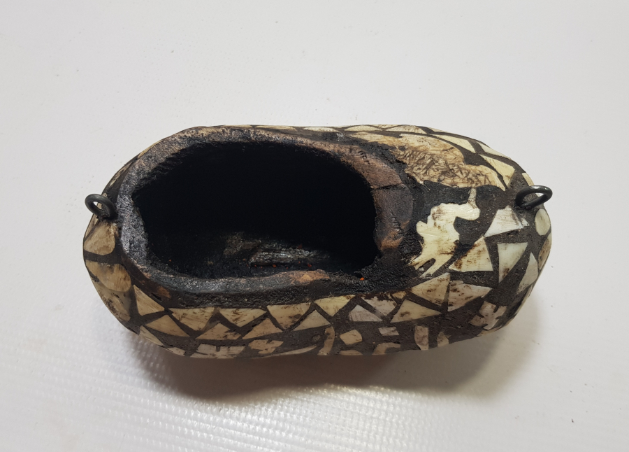 EL YAPIMI ÜZERİ YAZILI KEMİK ÇAKMA İŞÇİLİKLİ KEŞKÜL-Ü FUKARA 