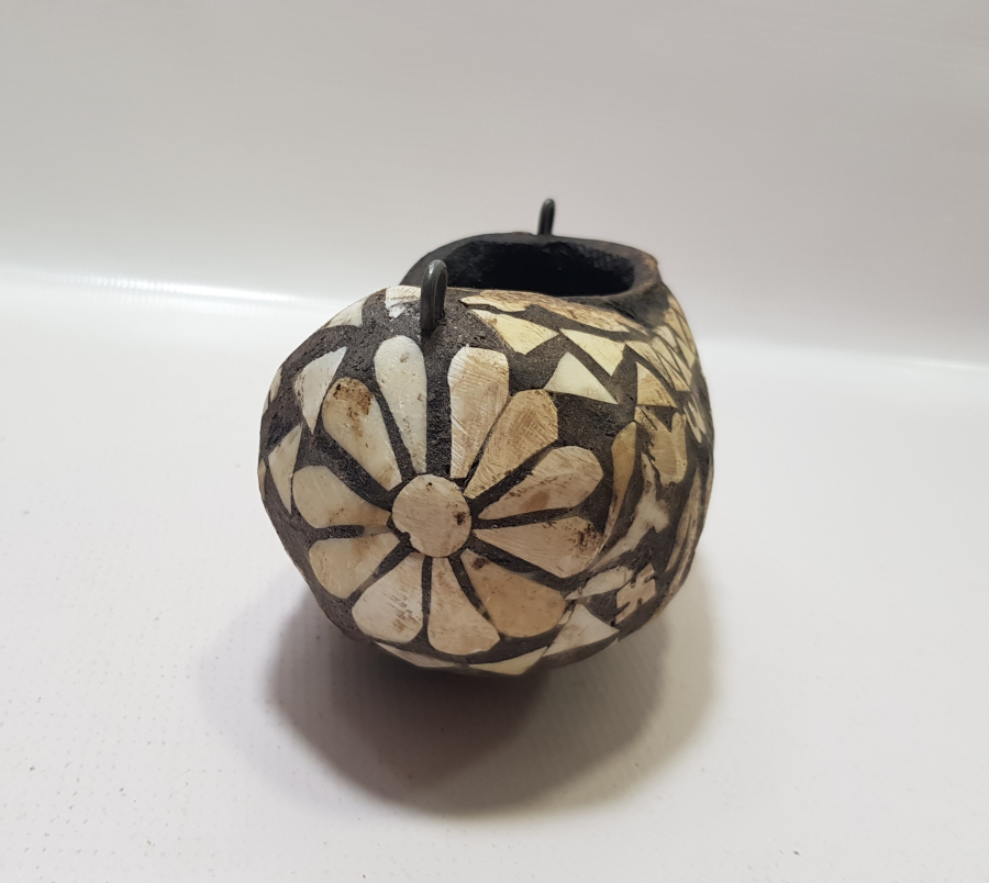 EL YAPIMI ÜZERİ YAZILI KEMİK ÇAKMA İŞÇİLİKLİ KEŞKÜL-Ü FUKARA 