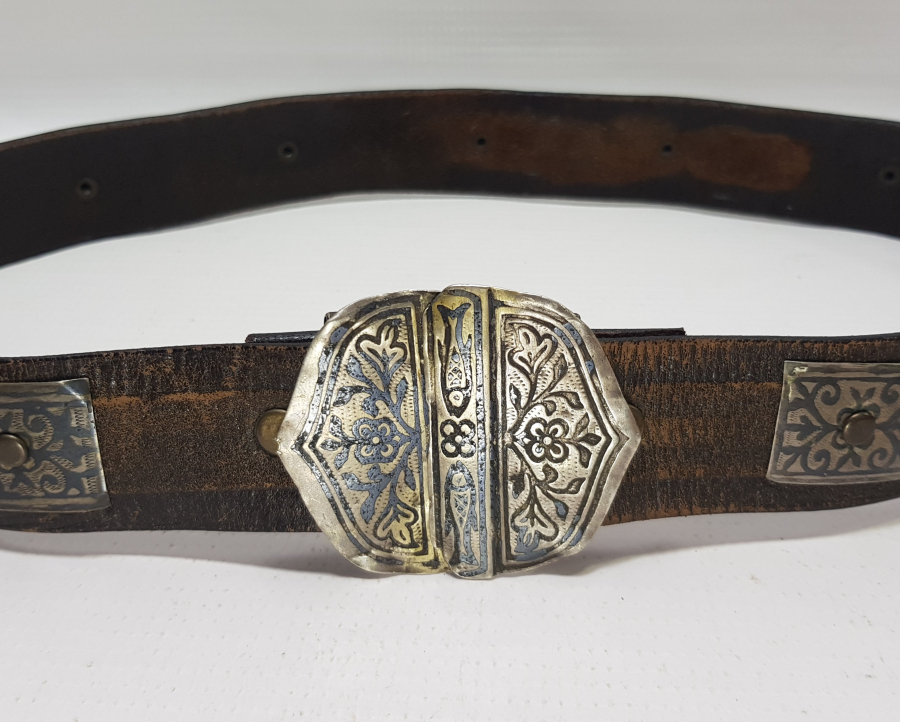 OSMANLI DÖNEMİ ÜZERİ BALIKLI NADİR GÜMÜŞ ERMENİ GELİN KEMERİ