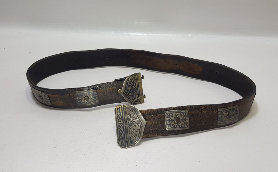 OSMANLI DÖNEMİ ÜZERİ BALIKLI NADİR GÜMÜŞ ERMENİ GELİN KEMERİ