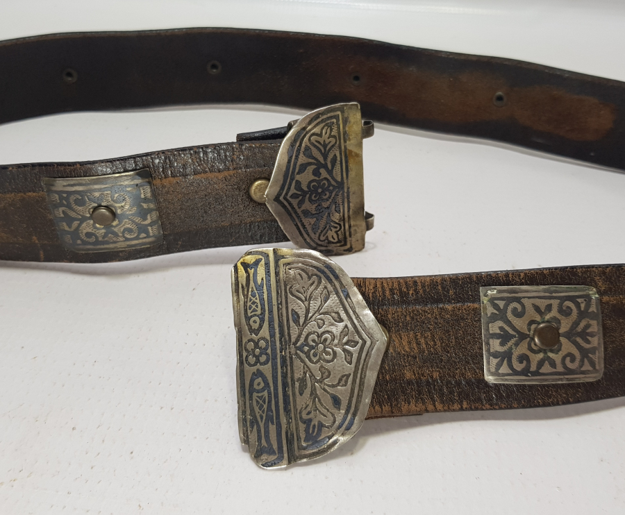 OSMANLI DÖNEMİ ÜZERİ BALIKLI NADİR GÜMÜŞ ERMENİ GELİN KEMERİ