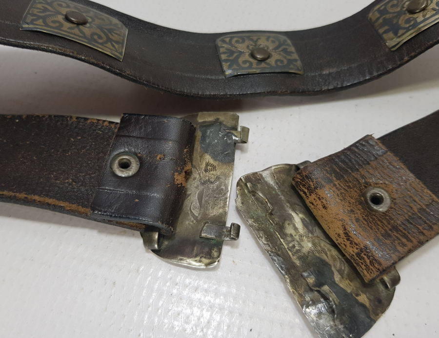 OSMANLI DÖNEMİ ÜZERİ BALIKLI NADİR GÜMÜŞ ERMENİ GELİN KEMERİ