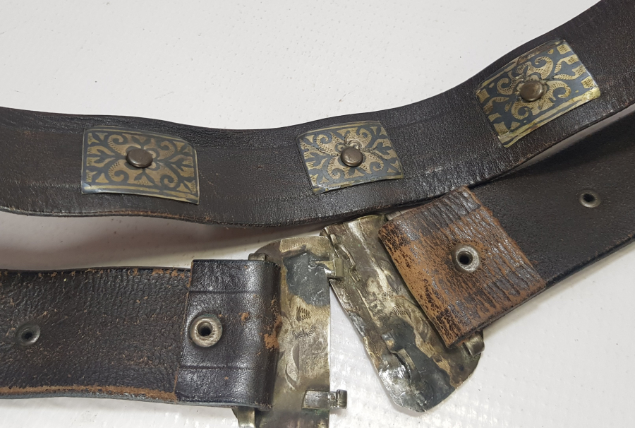 OSMANLI DÖNEMİ ÜZERİ BALIKLI NADİR GÜMÜŞ ERMENİ GELİN KEMERİ