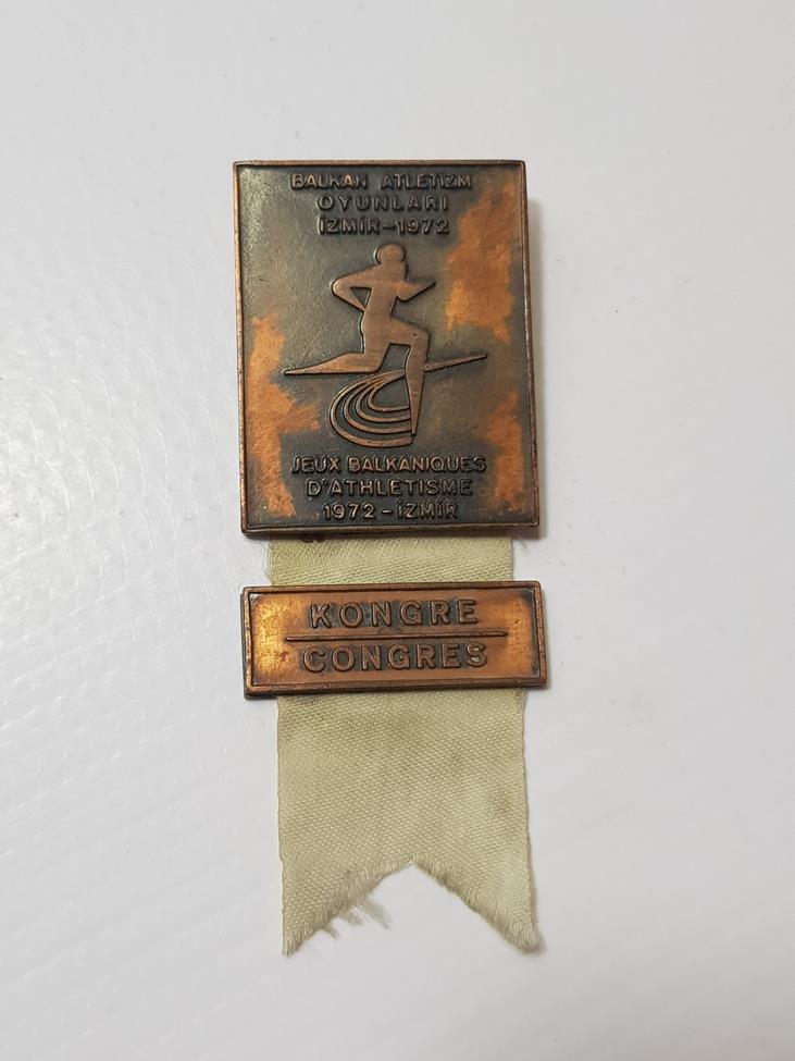 1972 İZMİR BALKAN ATLETİZM OYUNLARI MADALYA ROZET