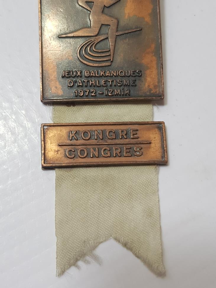 1972 İZMİR BALKAN ATLETİZM OYUNLARI MADALYA ROZET