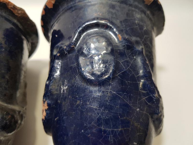 OSMANLI DÖNEMİ ÇOK NADİR RUM İŞİ BİR ÇİFT KÜTAHYA VAZO