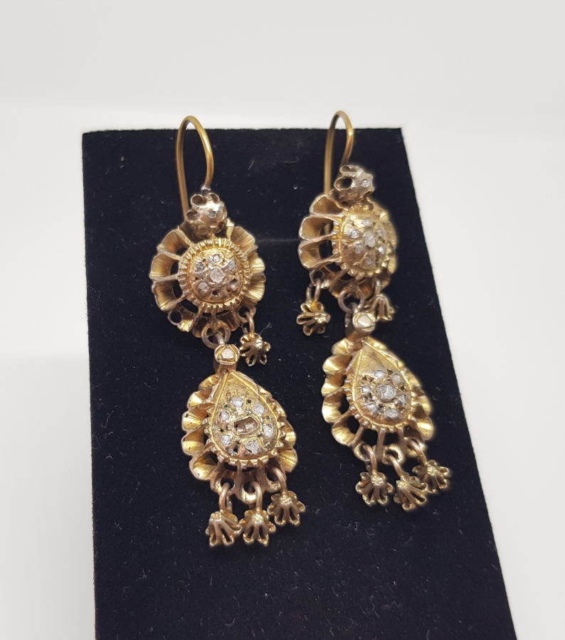 OSMANLI DÖNEMİ ELMAS TAŞLI DUT KÜPE