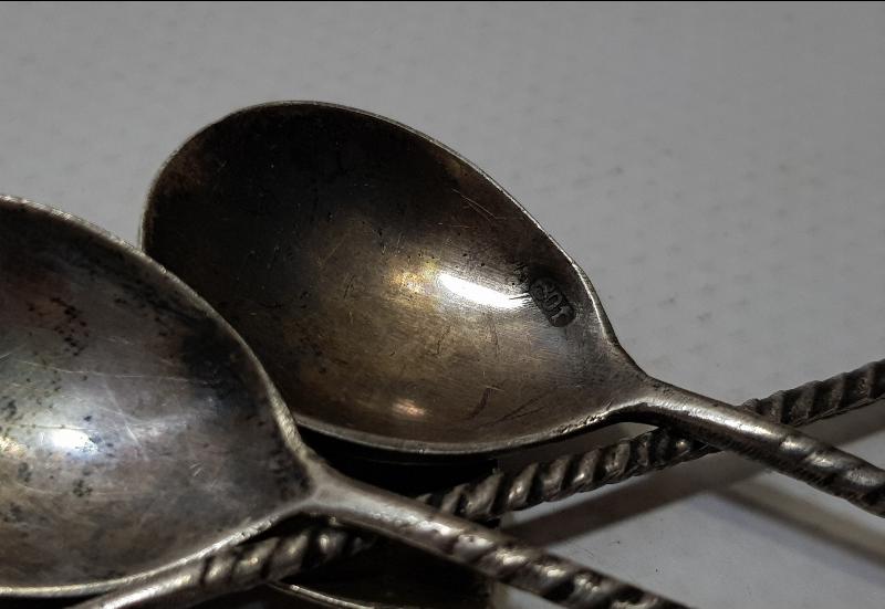 OSMANLI DÖNEMİ İZMİR RUM İŞİ ÇOK NADİR GÜMÜŞ ÇAY KAŞIĞI SETİ