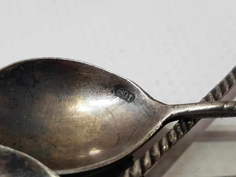 OSMANLI DÖNEMİ İZMİR RUM İŞİ ÇOK NADİR GÜMÜŞ ÇAY KAŞIĞI SETİ