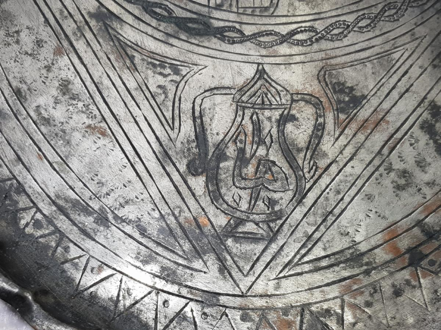 OSMANLICA YAZILI VE CAMİ RESİMLİ ÇOK NADİR ESERİ İSTANBUL BAKIR TEPSİ