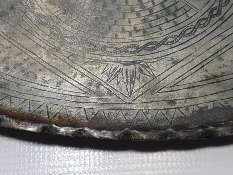 OSMANLICA YAZILI VE CAMİ RESİMLİ ÇOK NADİR ESERİ İSTANBUL BAKIR TEPSİ