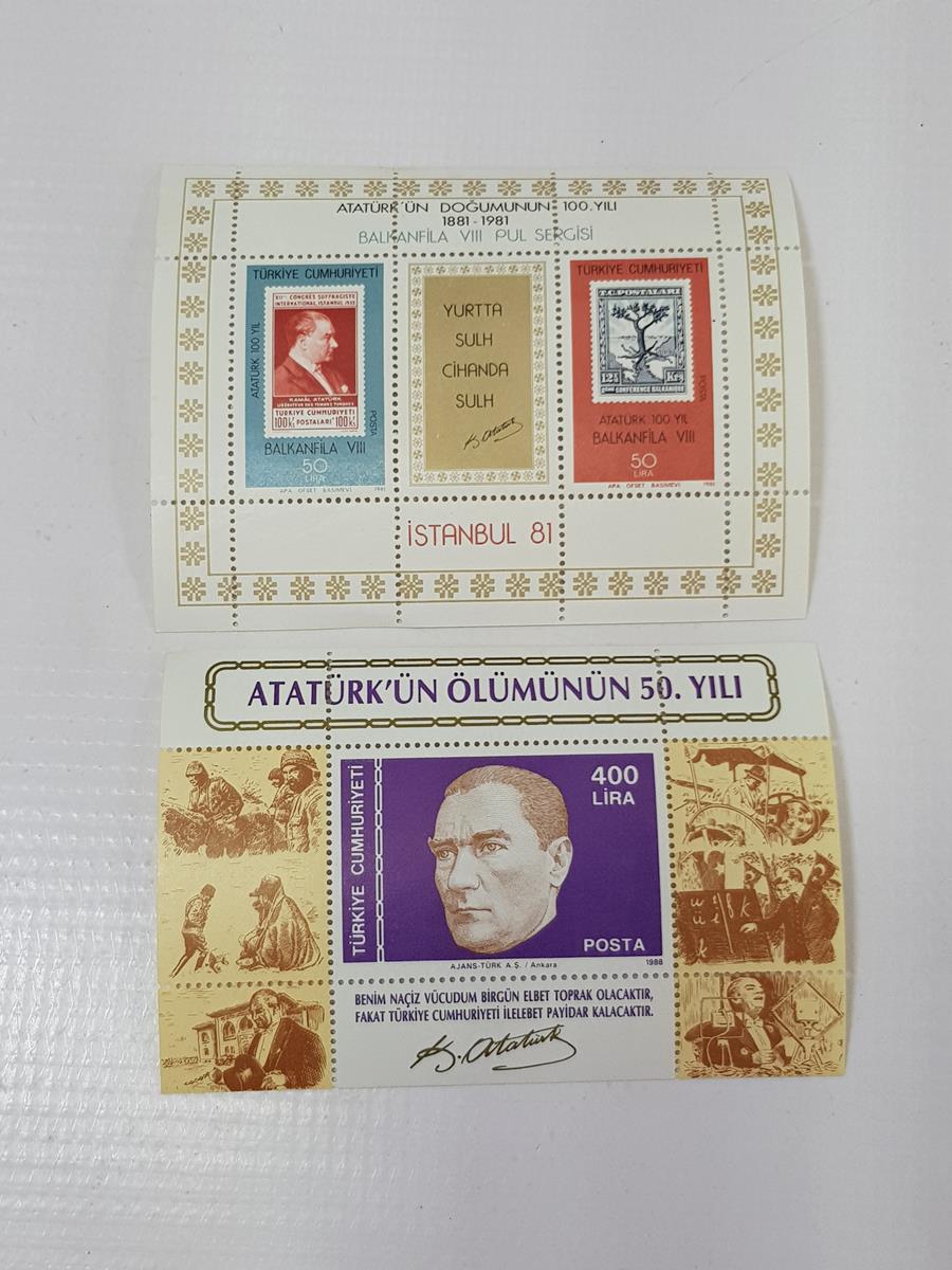 ATATÜRK'ÜN DOĞUMU VE ÖLÜMÜYLE İLGİLİ NADİR BLOK PULLAR