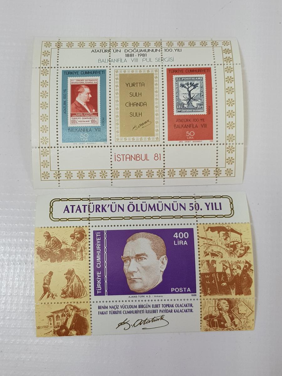 ATATÜRK'ÜN DOĞUMU VE ÖLÜMÜYLE İLGİLİ NADİR BLOK PULLAR