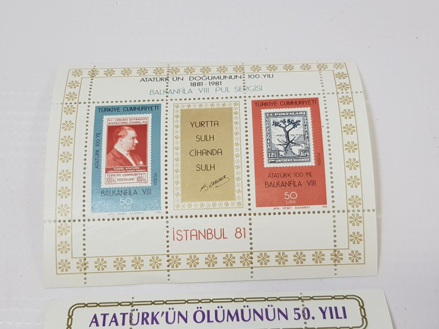 ATATÜRK'ÜN DOĞUMU VE ÖLÜMÜYLE İLGİLİ NADİR BLOK PULLAR