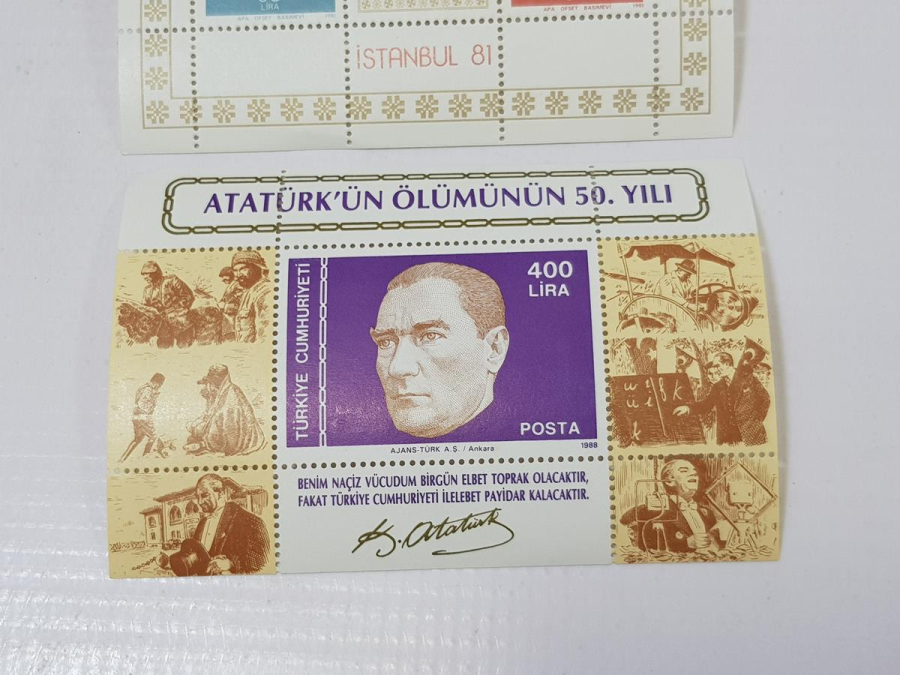 ATATÜRK'ÜN DOĞUMU VE ÖLÜMÜYLE İLGİLİ NADİR BLOK PULLAR