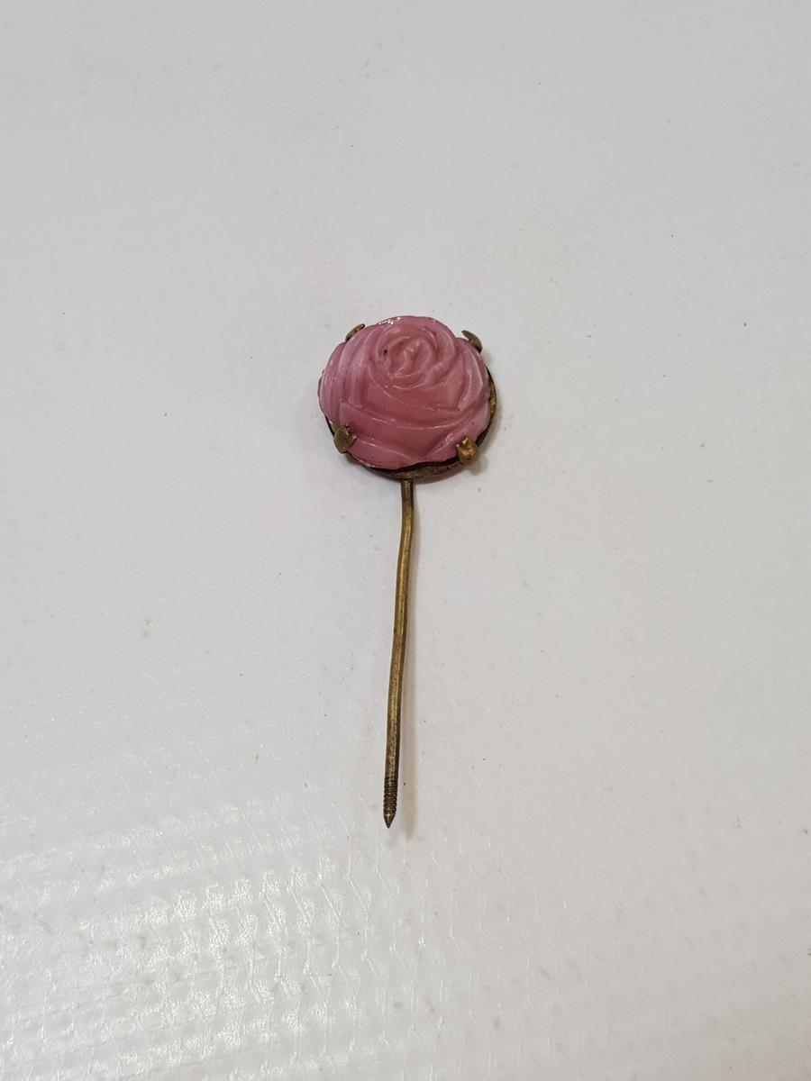 OSMANLI DÖNEMİ GÜL FORMLU OPAL İĞNE BROŞ