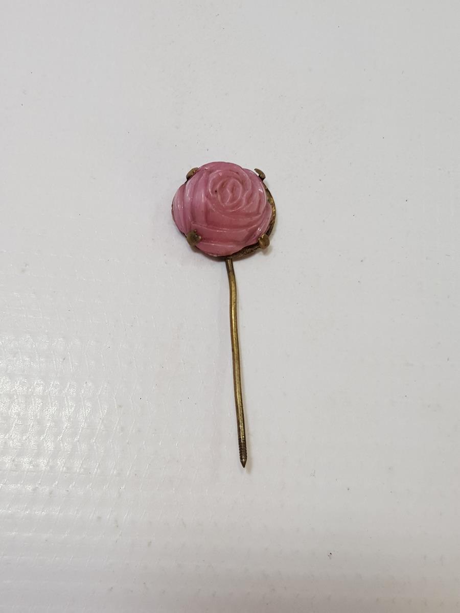 OSMANLI DÖNEMİ GÜL FORMLU OPAL İĞNE BROŞ