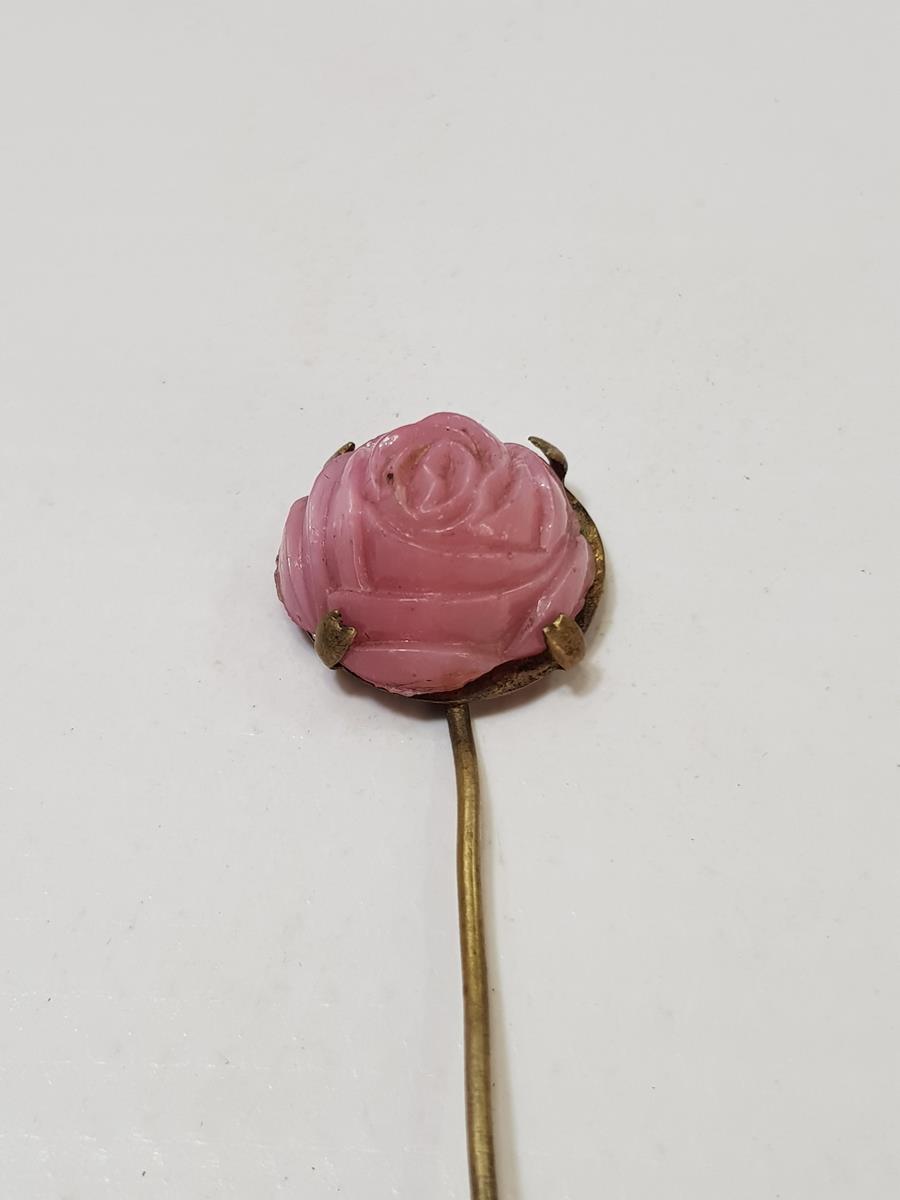 OSMANLI DÖNEMİ GÜL FORMLU OPAL İĞNE BROŞ