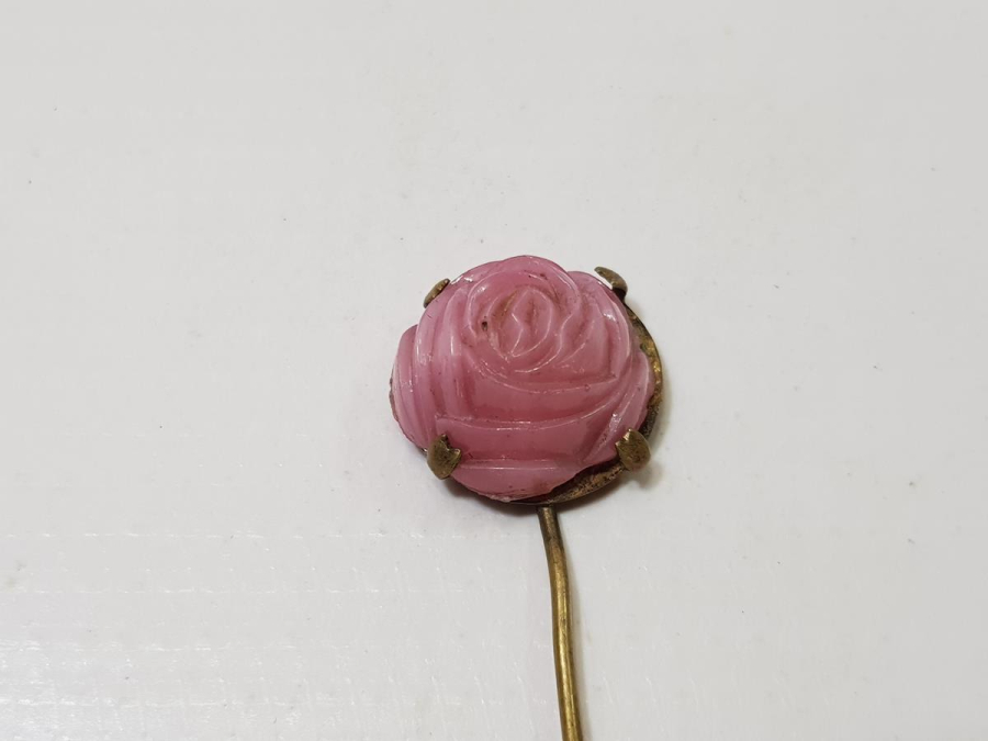 OSMANLI DÖNEMİ GÜL FORMLU OPAL İĞNE BROŞ