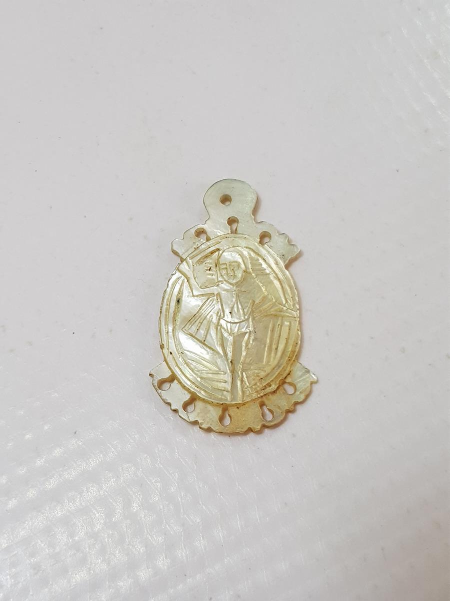 OSMANLI DÖNEMİ HIRİSTİYAN İKONA SEDEF KOLYE UCU