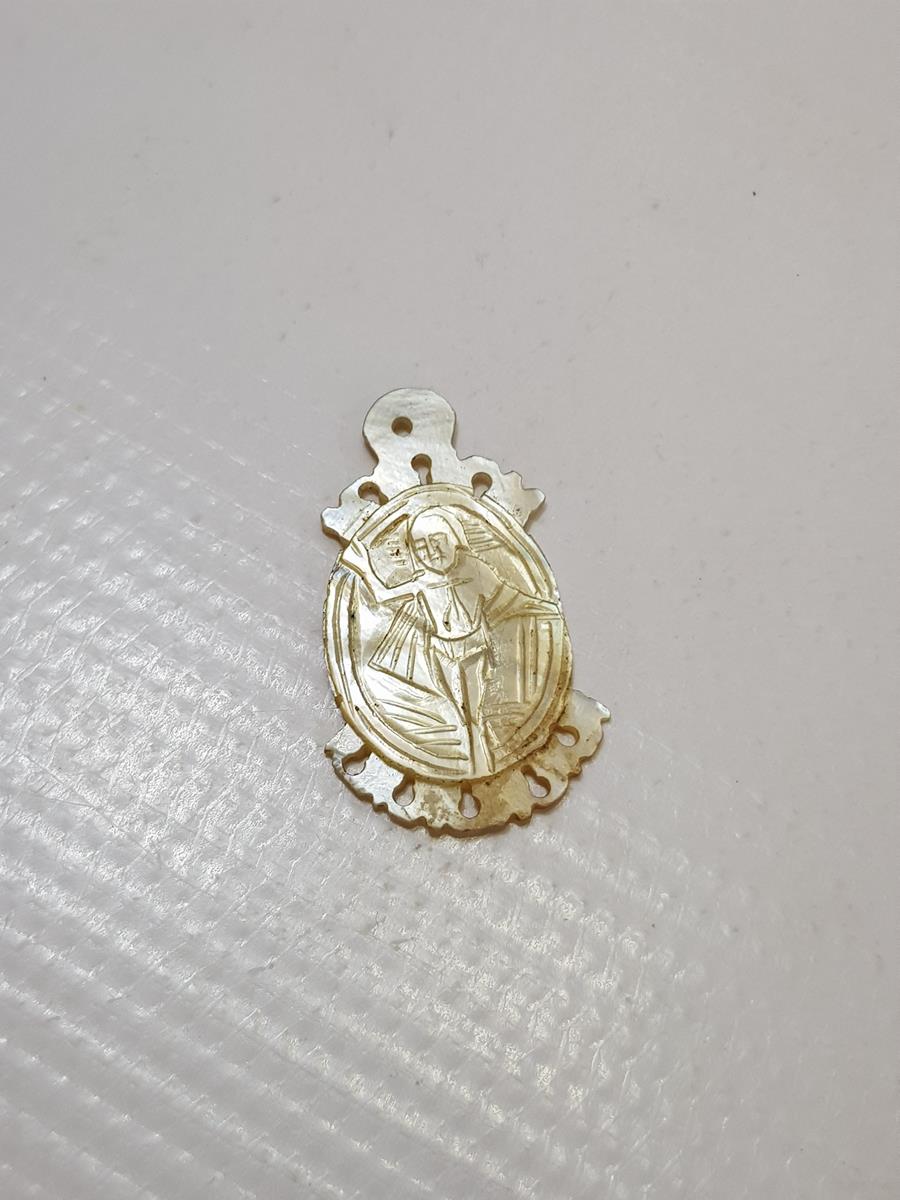 OSMANLI DÖNEMİ HIRİSTİYAN İKONA SEDEF KOLYE UCU