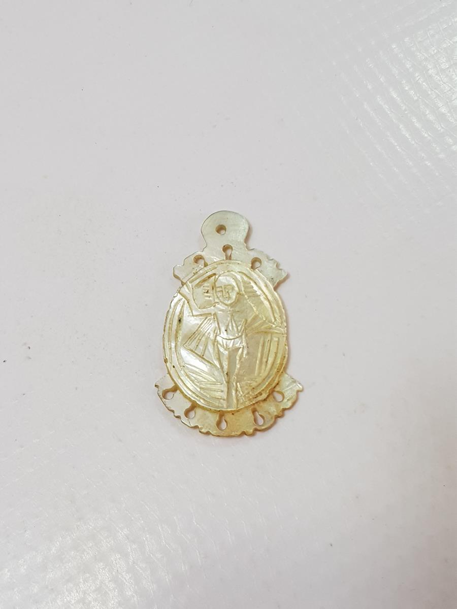 OSMANLI DÖNEMİ HIRİSTİYAN İKONA SEDEF KOLYE UCU