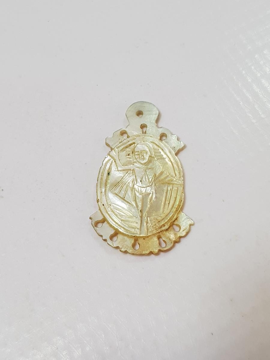 OSMANLI DÖNEMİ HIRİSTİYAN İKONA SEDEF KOLYE UCU