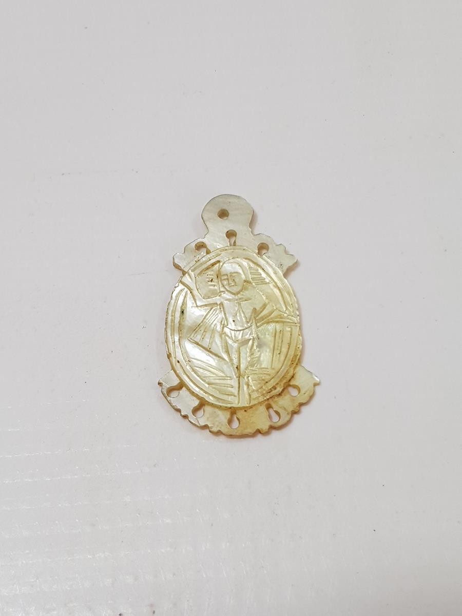 OSMANLI DÖNEMİ HIRİSTİYAN İKONA SEDEF KOLYE UCU