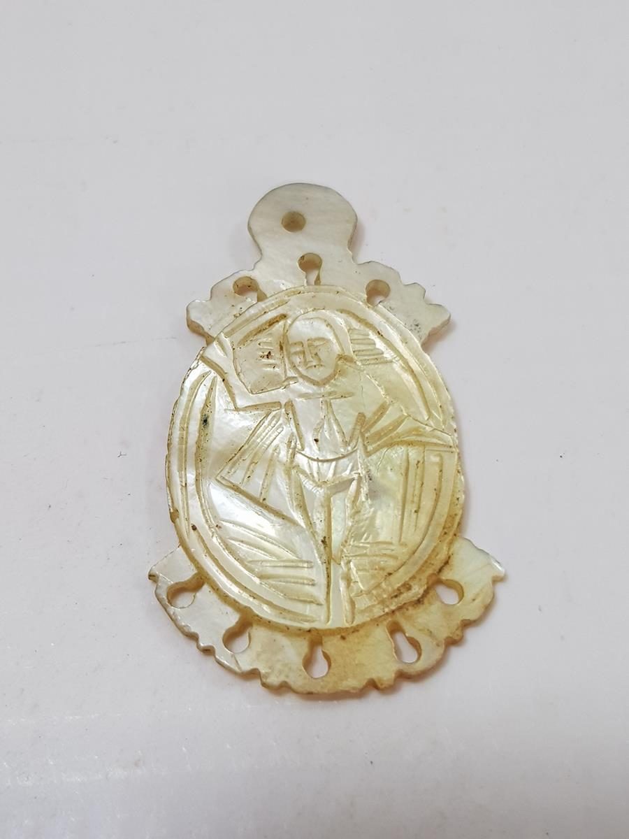 OSMANLI DÖNEMİ HIRİSTİYAN İKONA SEDEF KOLYE UCU