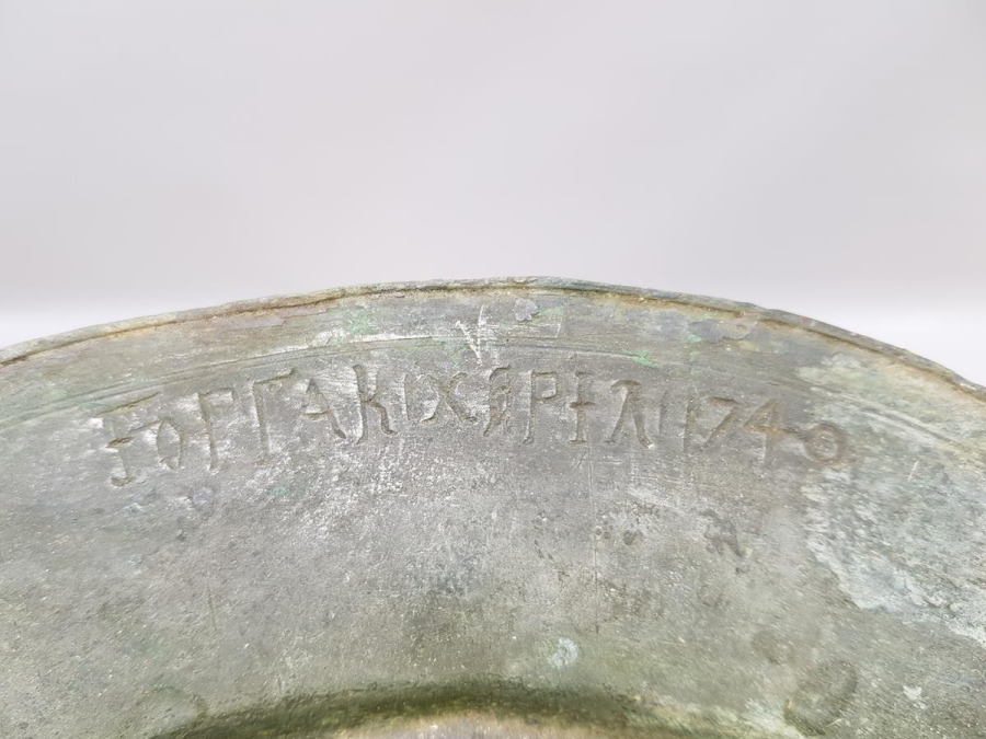 1740 TARİHLİ RUMCA YAZILI BAKIR TABAK