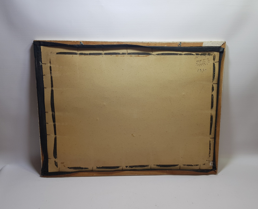 1938 TARİHLİ VE OSMANLICA YAZILI EL İŞİ KANAVİÇE PANO