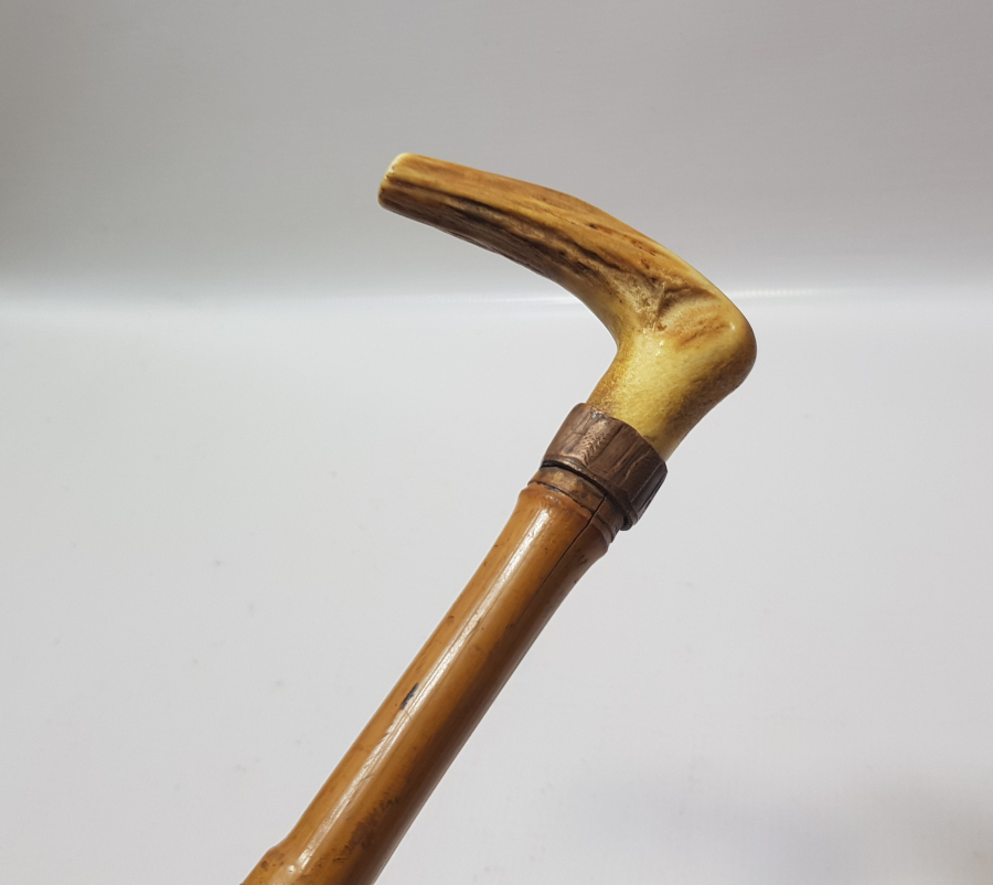 OSMANLI DÖNEMİ GEYİK BOYNUZU SAPLI SUBAY AT KAMÇISI