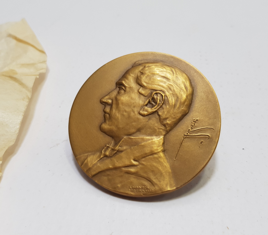 OSMANLICA GAZİ MUSTAFA KEMAL İMZALI BÜYÜK BOY ATATÜRK MADALYON