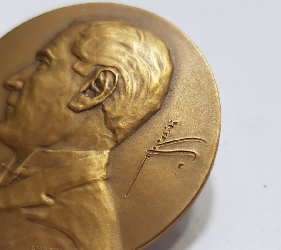 OSMANLICA GAZİ MUSTAFA KEMAL İMZALI BÜYÜK BOY ATATÜRK MADALYON