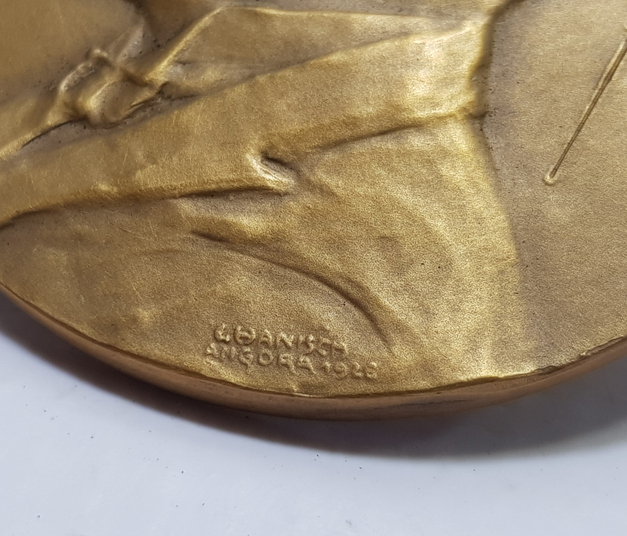 OSMANLICA GAZİ MUSTAFA KEMAL İMZALI BÜYÜK BOY ATATÜRK MADALYON