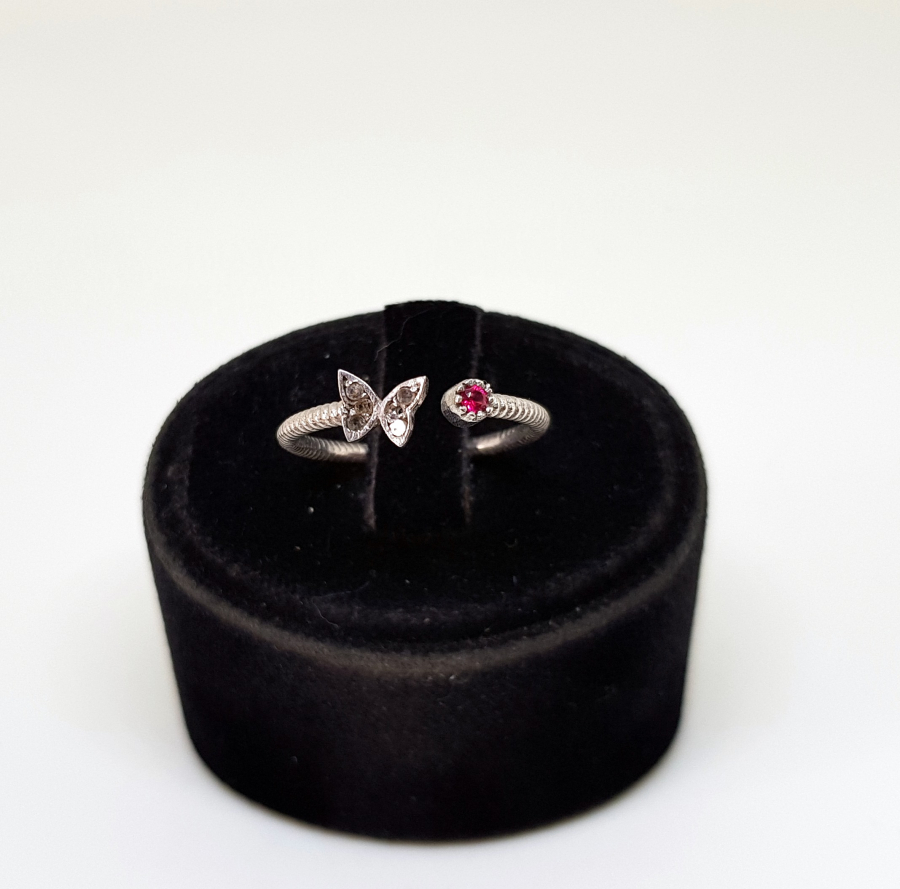 YAKUT VE PIRLANTA TAŞLI ÖZEL YAPIM EKLEM YÜZÜĞÜ