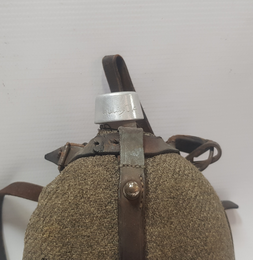 AĞIZ KISMINDA ALLAH BİZİMLEDİR VE ASAKİRİ ŞAHANE YAZILI ÇOK NADİR TAM TAKIM OSMANLI ASKER MATARASI - İLK KEZ GÖRÜLÜYOR