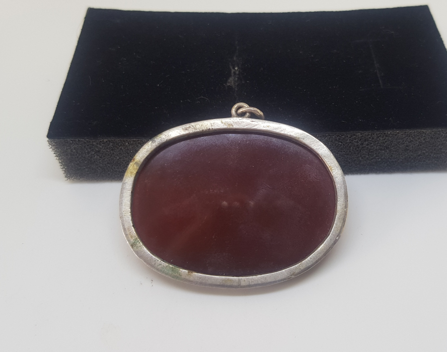 AKİK ÜZERİ NAZAR VE BEREKET AYETLİ ÖZEL YAPIM GÜMÜŞ KOLYE UCU